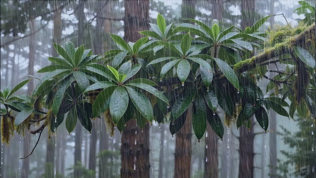 Listen & sleep Immediately with heavy downpour rain & massive thunder sounds in rainforest at night