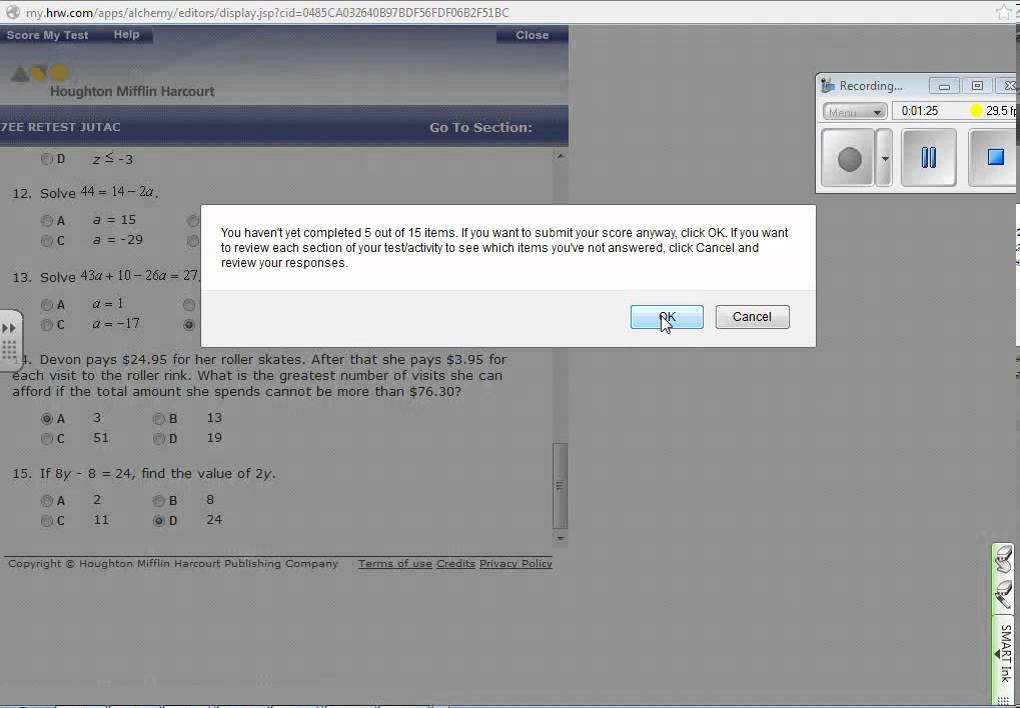 JUTAC How to Use MY HRW COM to take a test - YouTube