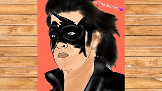 رسم كريش من فيلم كريش(هريثيك روشان)| How To Draw Krrish (Hritik Roshan ) from movie Krrish