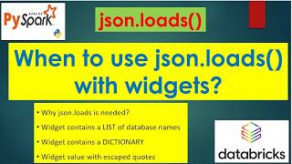 37. widgets | json.loads(dbutils.widgets.get() | #databricks PART 37