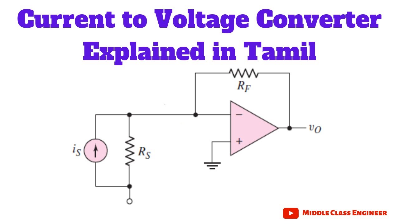 Current to Voltage Converter (Op - amp) | Explained in Tamil | Middle ...