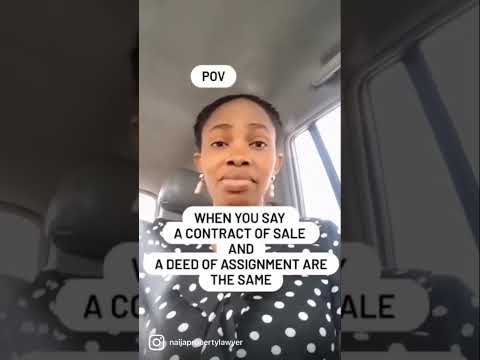Is  a deed of assignment the same with a contract of sale