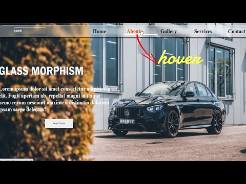 Glass morphism header after Hover effects | html & css