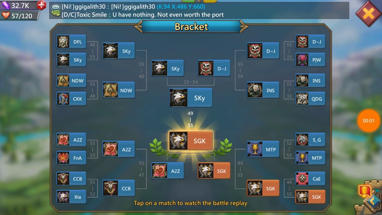 Lords Mobile : Guild Showdown first rank - SGK Vs. A2Z And SKY