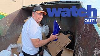 Dumpster diving in broken glass! 😨