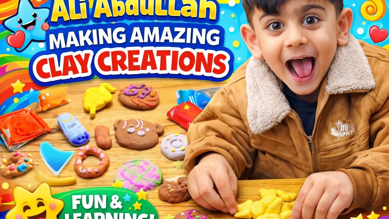 Ali Abdullah Making Amazing Clay Creations | Kids Creative Activity ...