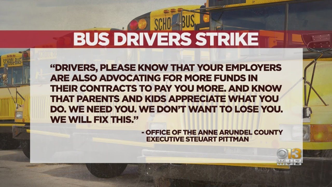 School Bus Drivers In Anne Arundel County On Strike YouTube
