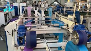 Automatic double lines star sealing T-shirt/flat bag on roll making machine