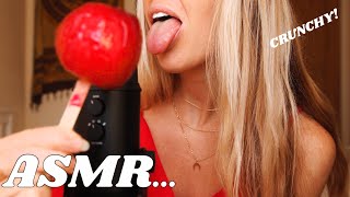 ASMR Eating CRUNCHY TOFFEE APPLE... Tingly! 바삭한 토피 사과