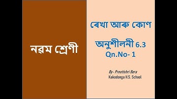 Class 9 Math Ex 6.3 Q.No1 Lines and Angles Assamese medium, SEBA
