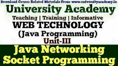 WT46: Java Networking | Network Programming | Socket Programming | Socket class | ServerSocket class