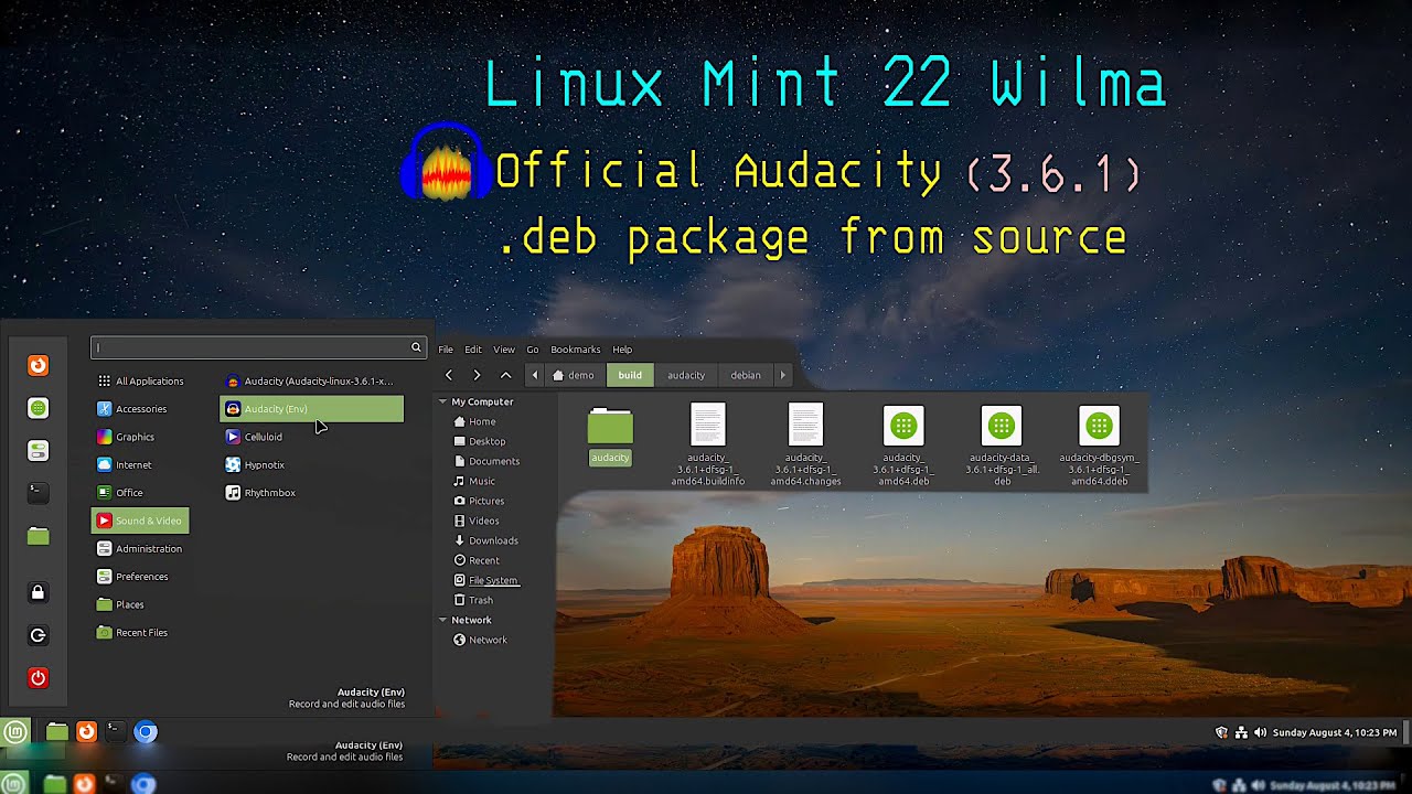 Linux Mint 22 Wilma Audacity official .deb packaging - YouTube