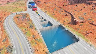 Giant \& Small Cars vs Giant Pit – BeamNG.Drive #2