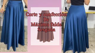 Slanted maxi skirt, cutting and sewing