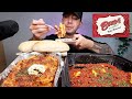 SAUCY RAVIOLI WITH MEAT SAUCE + BAKED ZITI | BUCA DI BEPPO MUKBANG | STORY-TIME