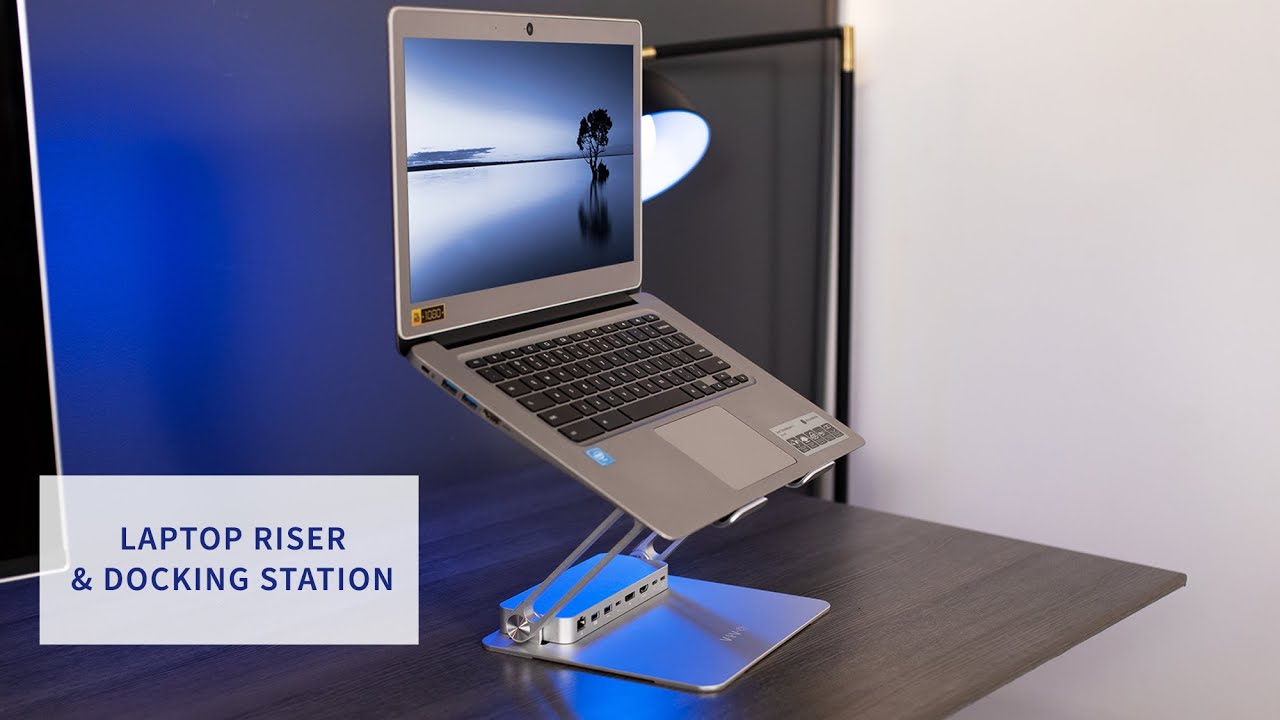 Vivo Computer Hand Riser STAND-V000LD Aluminum Laptop Riser Docking Station by VIVO - YouTube