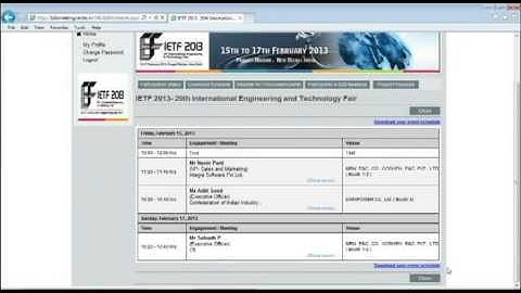 Tutorial Video on How to view the Meeting Schdeule in Online B2B Meeting Centre