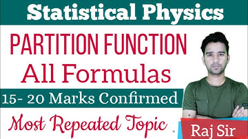 Statistical Physics | Partition Function | CSIR NET Physics | IIT JAM Physics |MSc Physics Entrances
