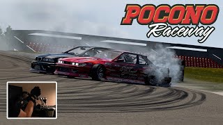 [VR] NEW Favorite Drift Track POCONO Raceway - Assetto Corsa | HP Reverb G2 + Steering Wheel screenshot 5