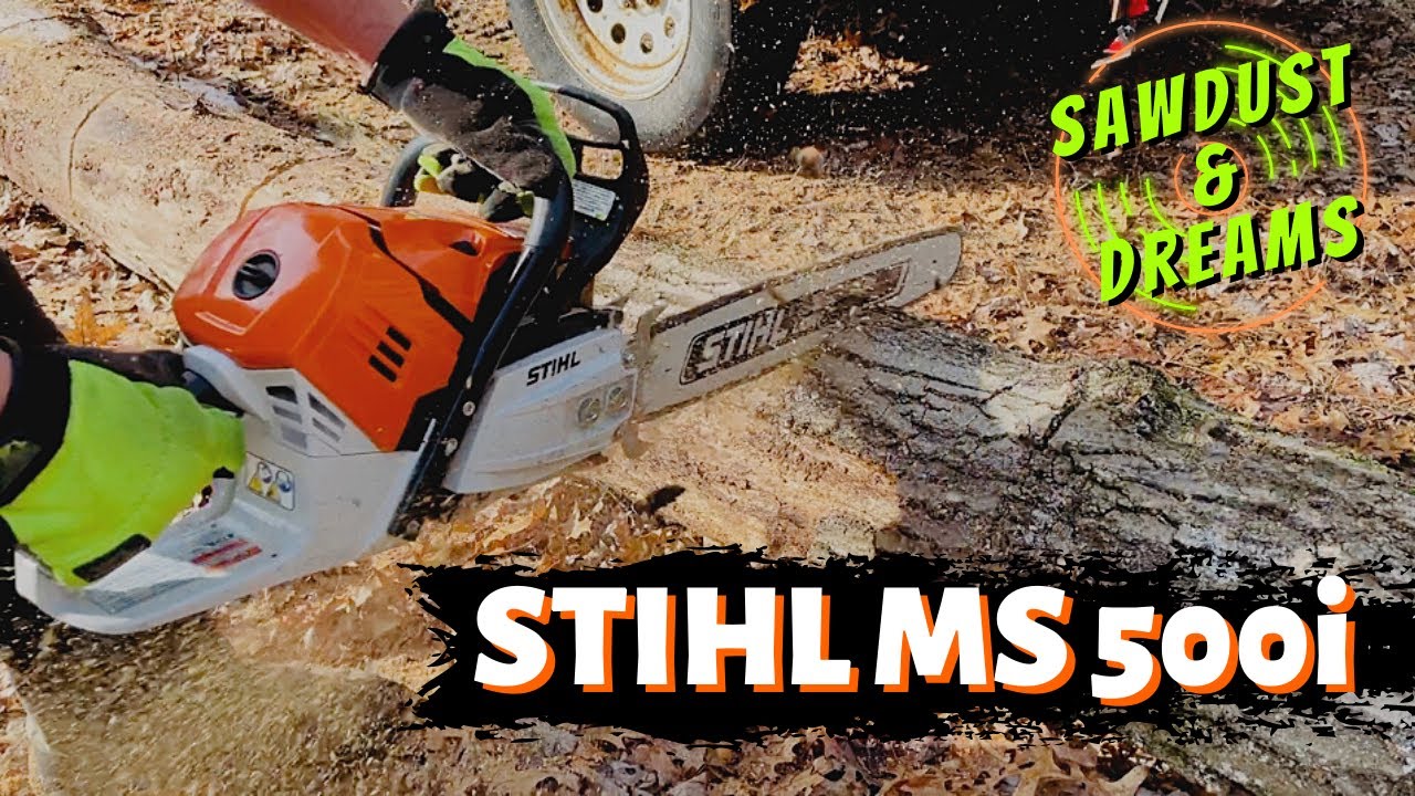 Stihl MS 500i - Cutting Firewood - YouTube