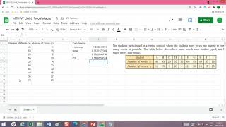 R, (Correlation Coefficient) R2 (Coefficient of Determination) in Google Sheets
