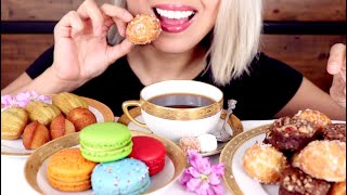 Asmr Eating French Macarons, Pastries, Desserts Tea Time No Talking