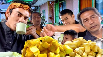 HUJAN hujan Panen Singkong di kebun‼️Langsung di Goreng View Plus Kopi, Sejuk & dingin Alam Desaku