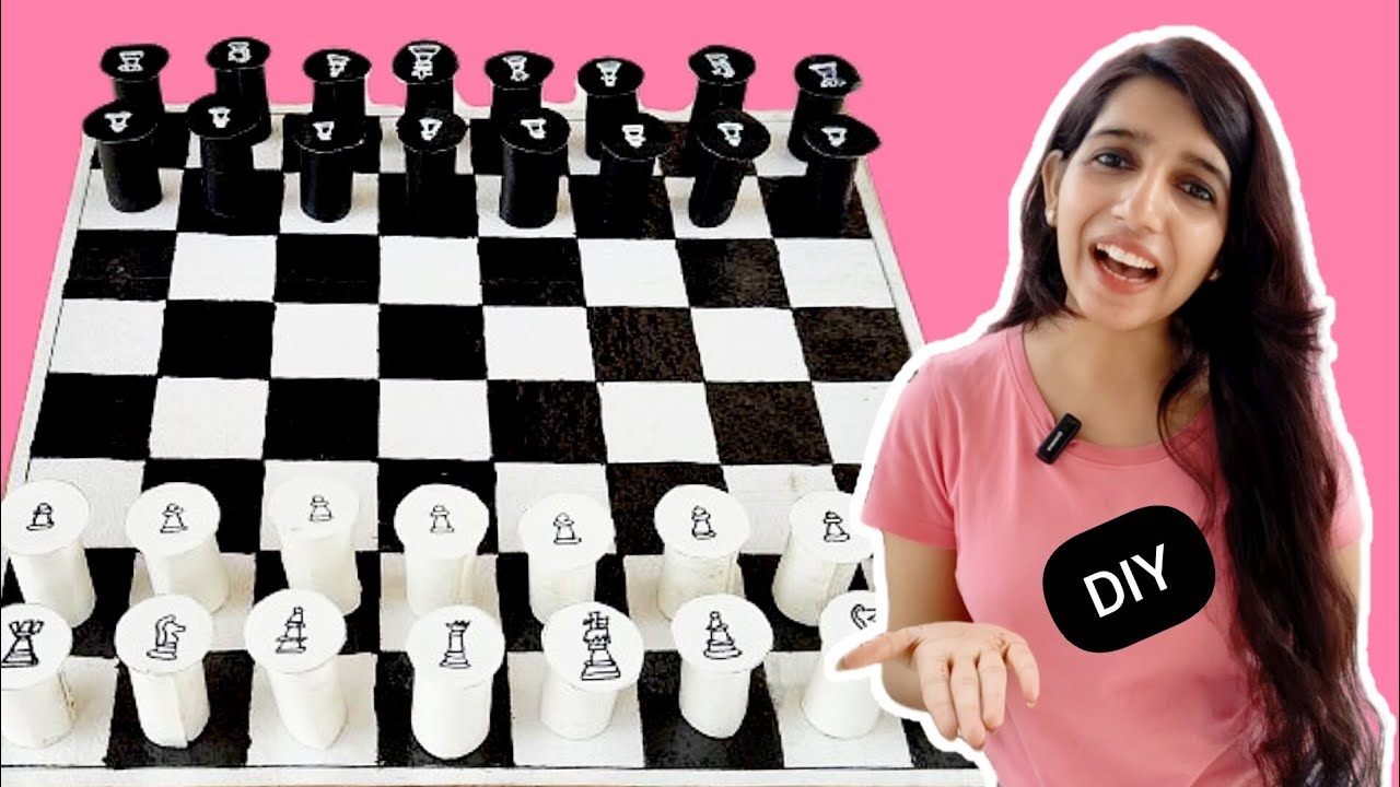 Homemade Chess Boards Using Paper Chess Board And Goti DIY | Homemade Paper Chess #youtube #diy #chess # ...