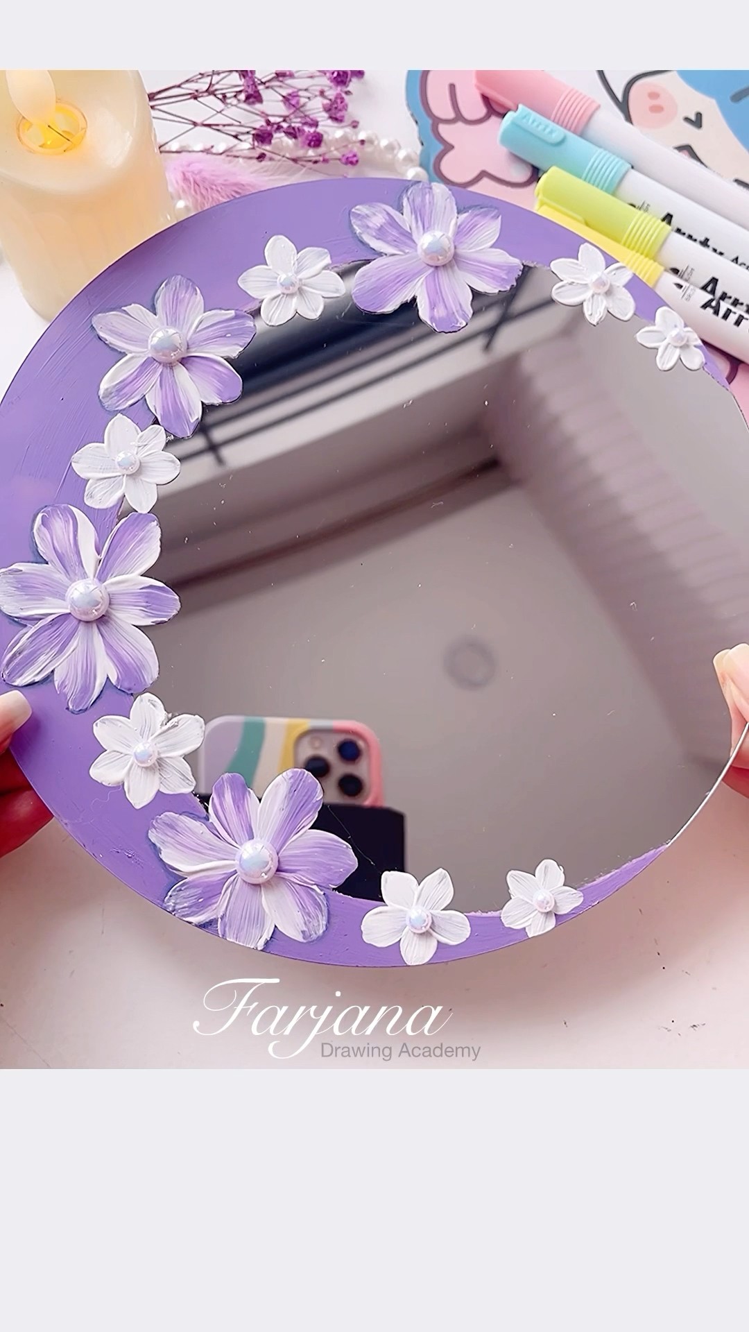 Aesthetic Mirror painting #painting #art #satisfying #shorts