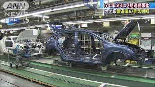5年半ぶりに2期連続悪化　大企業製造業の景気判断(18/07/02)