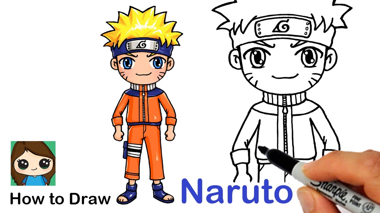 How to draw Naruto Uzumaki, naruto drawing easy