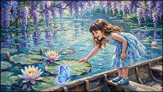 Relaxing Visual Poem: Monet’s Flower Garden | Living Oil Painting