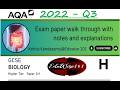 AQA GCSE Biology (2022) - Paper 1: Q3 Higher Tier Past paper Questions walk through on Cell Biology