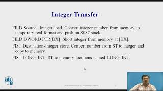 Data types and Instruction sets of 8087