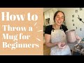 How to Center Clay on the Pottery Wheel. Throwing a Mug for Beginners.