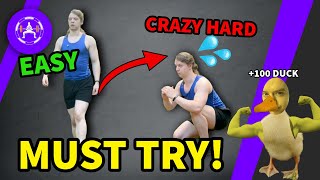 The BEST body weight leg exercise you (possibly) have NEVER tried! | 5 Duck Walk variations