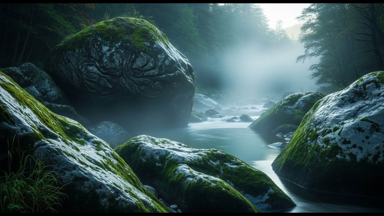 💥 Relaxing Sounds, Peaceful Mossy Riverbank | Soft Rainfall & Gentle Nature Sounds for Stress Relief