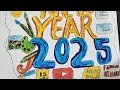 New year drawing ⭐🎊 using brush pen #newyear2025 #video || fabulous bihari||