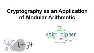 Cryptography (Shift Cipher Method) as an Application of Modular Arithmetic