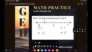 GED Math: Fractional Distance From 0 (0.PT, # 3)