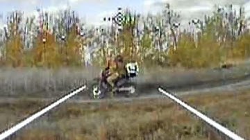 Sitting FPV drones are ready to ambush the Russian motorcycles.