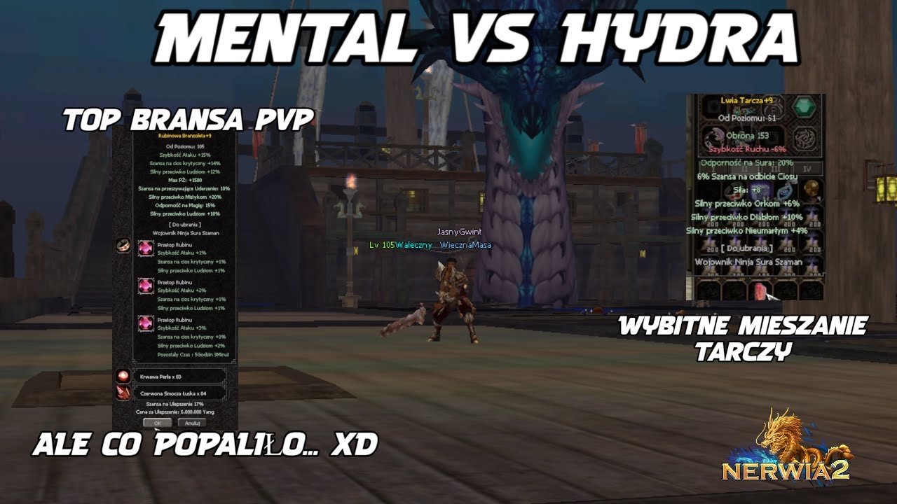 MENTAL vs HYDRA I PIĘKNA BRANSOLETA PVP ale PRZEKLĘTA.. I CO POPALIŁO xD I PROGRES #33 Nerwia2