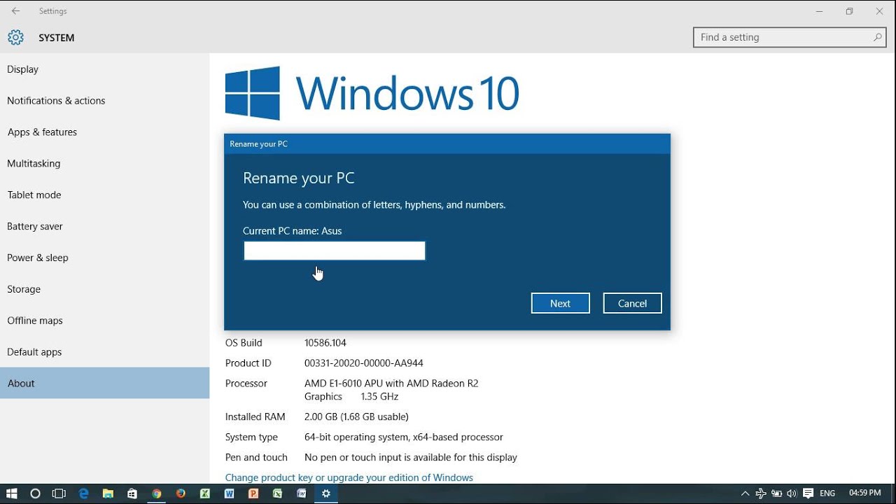 Change Your Computer Name In Windows 10 YouTube