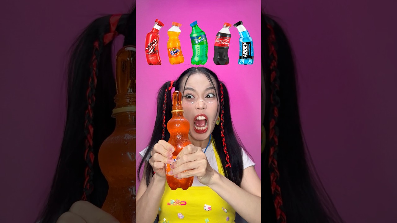 Random Jelly Bottle Food ASMR Mukbang 🥤 #shorts #food #asmr #mukbang #challenge