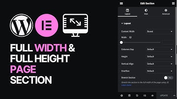 How To Create Ful-Width & Full-Height Page Sections in Elementor WordPress Plugin For Free?