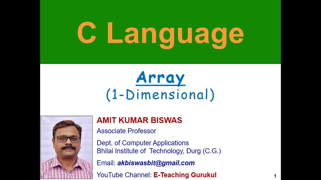 array in c programming in hindi | c programming | 1d array in c ...