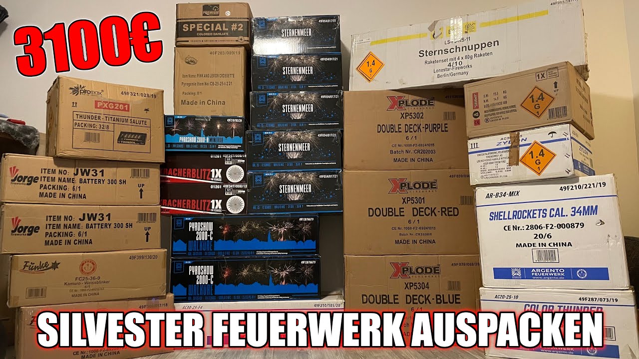 XXXL MEGA UNBOXING FÜR SILVESTER 3100€ FEUERWERK AUSPACKEN 🔥🧨 350KG