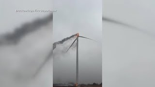 Lightning strike causes wind turbine fire