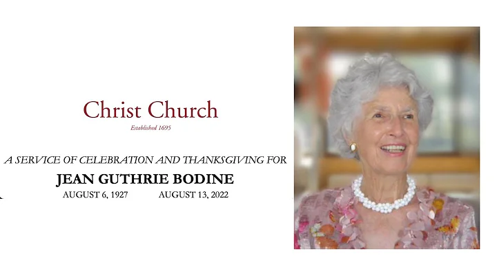 A Service of Celebration for Jean Guthrie Bodine
