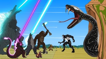 Rescue All Family GODZILLA & KONG, GODZILLA EARTH From Evolution of VENOM 3 & PYTHON - FUNNY CARTOON